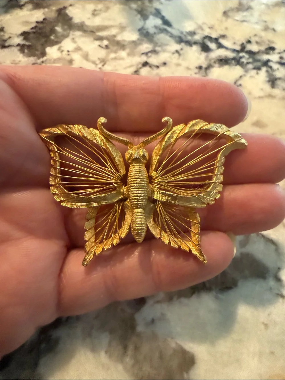 Lot of Six Gold-Tone Jewelry‎ pieces incl Monet Ecology Flag Charm Brooch Pins